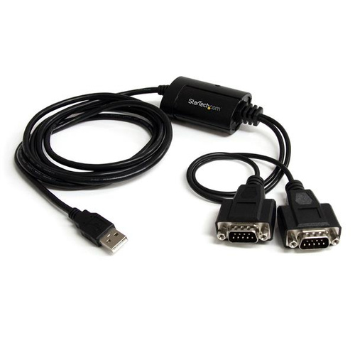 Startech ICUSB2322F FTDI USB to Serial RS232 Adapter Cable 2 Port  with COM Retention USB to DB9 - USB to Serial Port