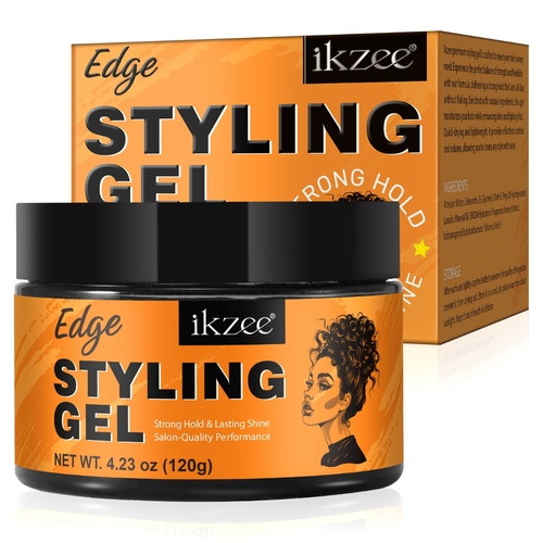 iKzee Hair Styling Gel Extra Strong Hold Control Curl Shine Texture All Hair Styles Long Lasting Cream, 120g