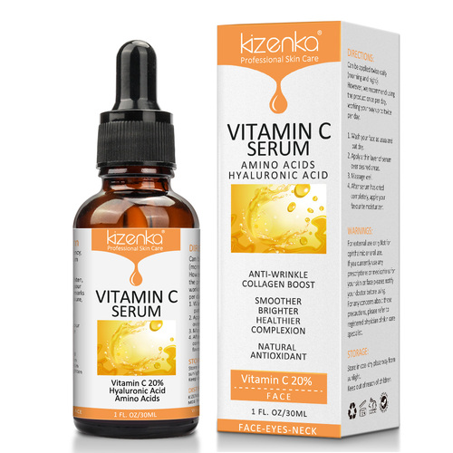Kizenka 20% Pure Vitamin C Face Serum Hyaluronic Acid Anti-Aging Wrinkles Skin Repair Retinol Antioxidant Moisturizer Facial Skin Care Repair