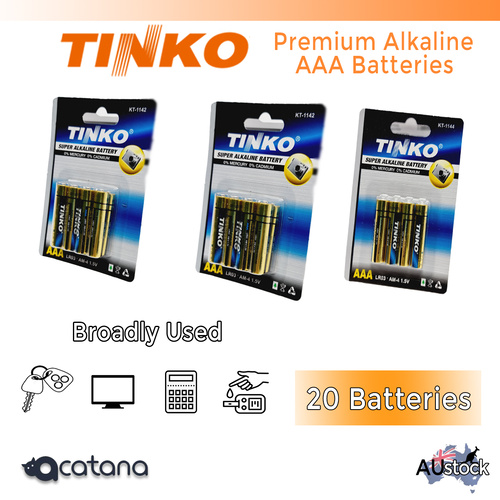 20x AAA Batteries Battery Alkaline Power LR03 Professional Tinko for Monitor Car