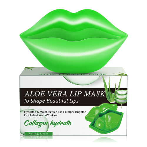 Lovelys Aloe Vera Collagen Lip Mask Moisturizing Dry Lips Care Hydrating Lip Lines Balm Plumping Patches, 20pcs