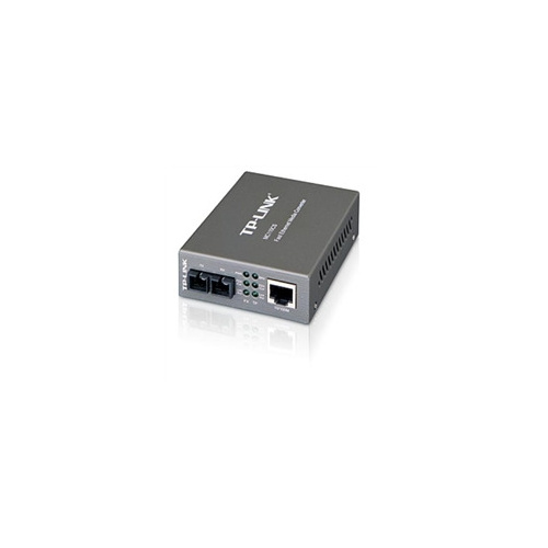 TP-Link MC110CS 10/100Mbps Single-mode SC Fiber Media Converter Full-duplex up to 2Km Switching Power Adapter Chassis mountable