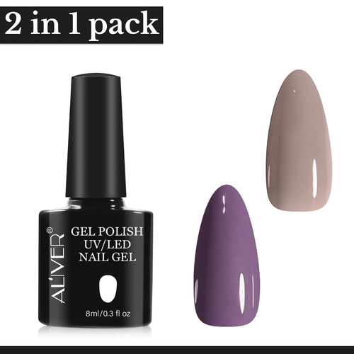 Aliver 2x Gel Nail Polish Manicure Top Base Coat No Wipe Lacquer Art Color