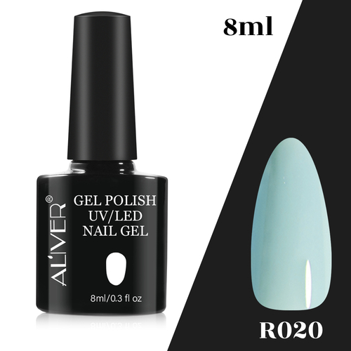 Aliver Color Gel Nail Polish Art Lacquer Manicure No Wipe Top Base Coat 8ml UV Varnish