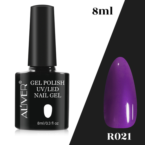 Aliver Color Gel Nail Polish Art Lacquer Manicure No Wipe Top Base Coat 8ml UV