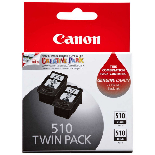CANON PG-510-TWIN Black Ink Cartridge, Twin Pack