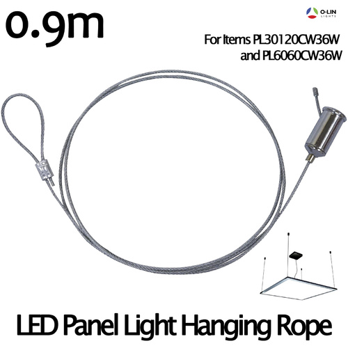 O-Lin LED Panel Light Hanging Suspension Rope, for PL30120CW36W; PL6060CW36W, 0.9m Long, 1 in a Pack