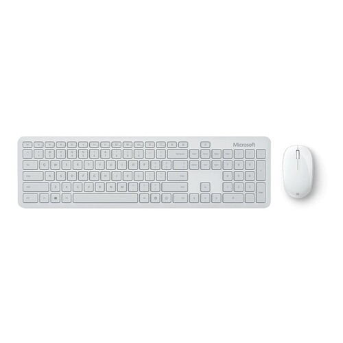 Microsoft Wireless Bluetooth Desktop Keyboard & Mouse Combo Bundle English Glacier QHG-00047