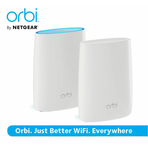 NETGEAR Orbi High-performance AC3000 Tri-band Wireless Gigabit Home Mesh Wi-Fi System Router RBK50