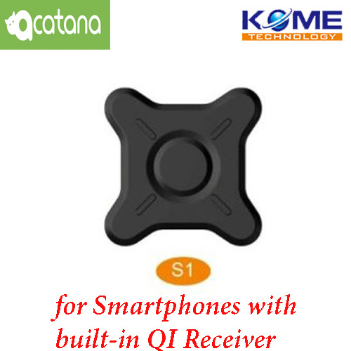 Kome S1 QI Wireless Desk/Car Chargers Magnetic Patch - Sticker for Smartphones with built-in QI Receiver (Samsung S6, S7, LG, Google Nexus) Black