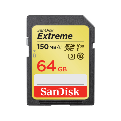 SD Memory Card 64GB SDXC SanDisk Extreme U3 UHS-I 150MB/s SDSDXV6-064G-GNCIN