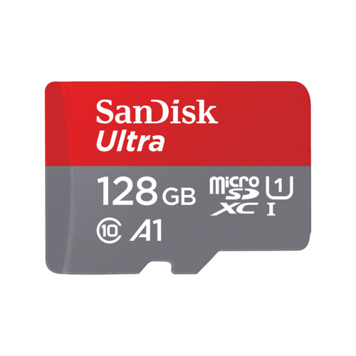 MicroSDXC Card with Adapter 128GB Sandisk Ultra A1 100MB/s SDSQUAR-128G-GN6MA