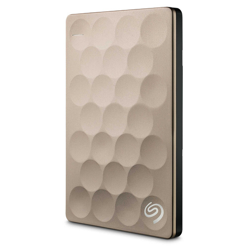 Seagate Backup Plus Ultra 2TB 2.5"""" USB 3.0 Slim (9.6 mm) Portable Hard Drive - Gold