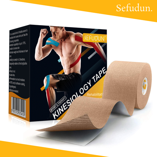 Sefudun 5cm x 5m Athletic Tape Elastic Sports Kinesiology Therapeutic Roll Muscle Strapping Physio Bandage Cut Strips