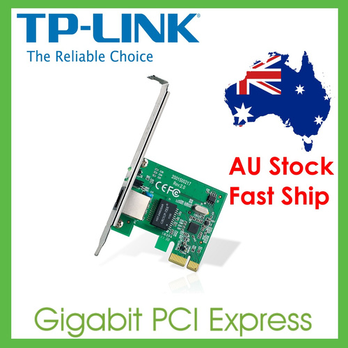 TP-Link TG-3468 32-bit Gigabit PCIe Network Adapter, Realtek RTL8168B, 10/100/1000Mbps Auto-Negotiation RJ45 port, Auto MDI/MDIX, Support WOL