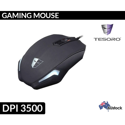 Gaming Mouse Usb Tesoro Gungnir H5L V2 Black 3500dpi 7 Buttons Optical for PC