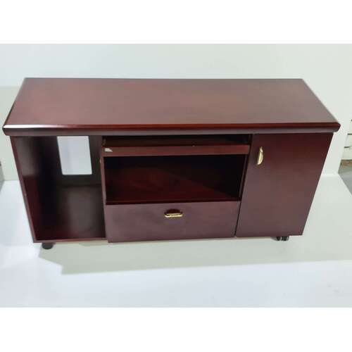 TV Cabinet Entertainment Stand Wooden on Wheels 123x45x66 for LCD LED Plasma