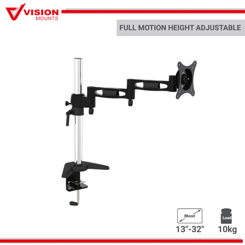 Monitor Stand Single Arm Desk Mount Computer LCD LED TV Holder Display 32" 10kg