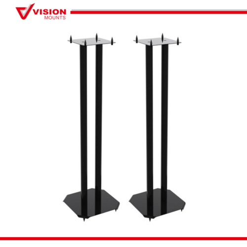 Vision Mounts VM-S05 | Speaker Stands Floor Black Home Theater Bookshelf  | Pair of 2pcs , 80cm , Steel