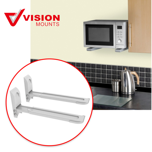 Microwave Oven Wall Mount Universal Shelf Rack Bracket 35KG Vision Mounts VM-S06