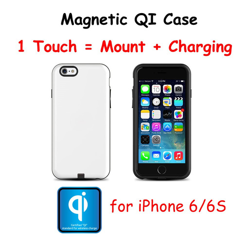 Kome iPhone 6S or iPhone 6 (4.7 inch Display) Case Cover with Built-in Qi Wireless Magnetic Receiver /Charger(Built-in removable Lightning Connector)