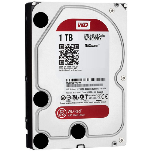 Western Digital 1TB NAS Red Hard Drive 3.5" SATA III 6Gbs 64MB Cache IntelliPower WD10EFRX