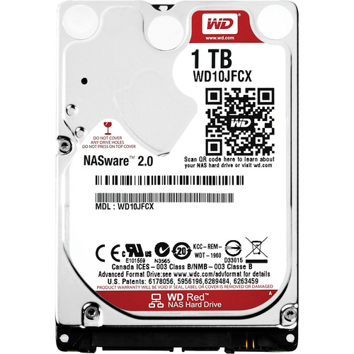 Western Digital Red 1TB Red NAS 2.5" HDD IntelliPower SATA 6.0Gb/s Optimized  Internal WD10JFCX