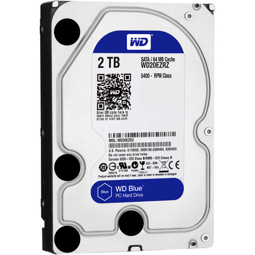 Western Digital Blue 2TB 3.5-inch HDD SATA III 6 Gb/s 5400 RPM 64MB Cache Internal Desktop PC Hard Drive