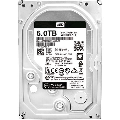 6TB 3.5" Western Digital WD Black SATA Internal Desktop Hard Drive HDD 7200RPM