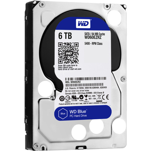 Western Digital Blue 6TB 3.5-inch HDD  SATA III 6 Gb/s 5400RPM 64Mb Cache Desktop Internal Hard Drive