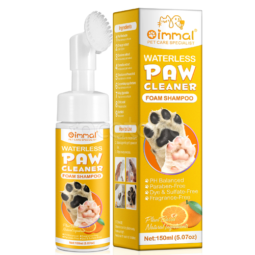 oimmal Pet Paw Cleanser Foam for Dogs & Cats with Brush, 150ml